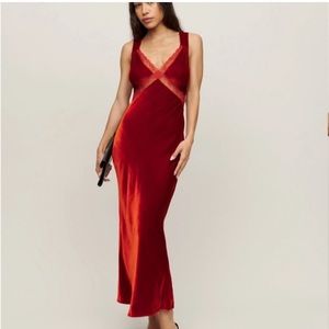 NWT Reformation Provence Dress- Blood Orange Medium